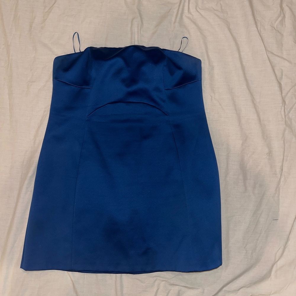 Blue short strapless cocktail dress !! Size 14